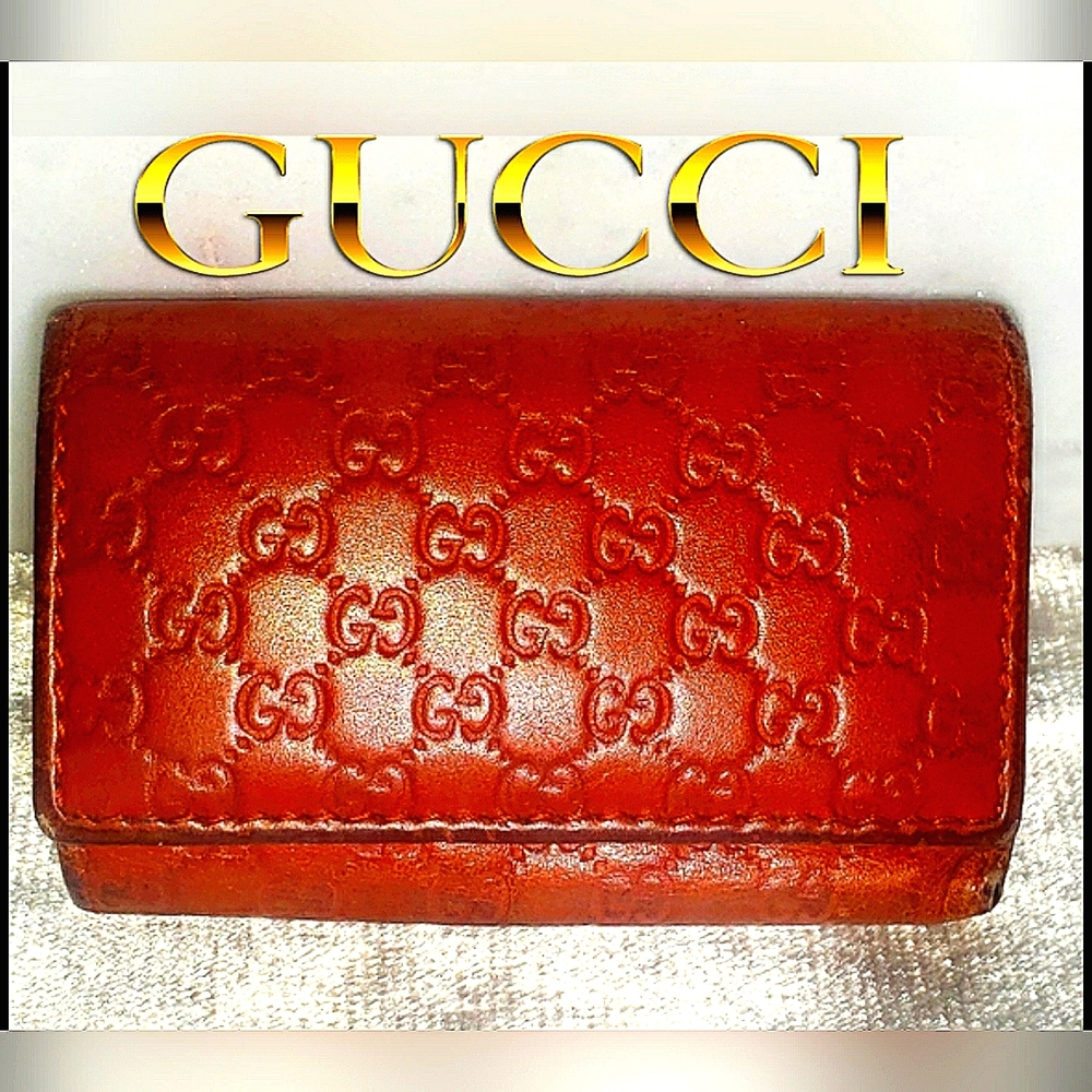 Gucci Vintage GG Guccissima 6 Key Leather Key Wallet - Host Pick